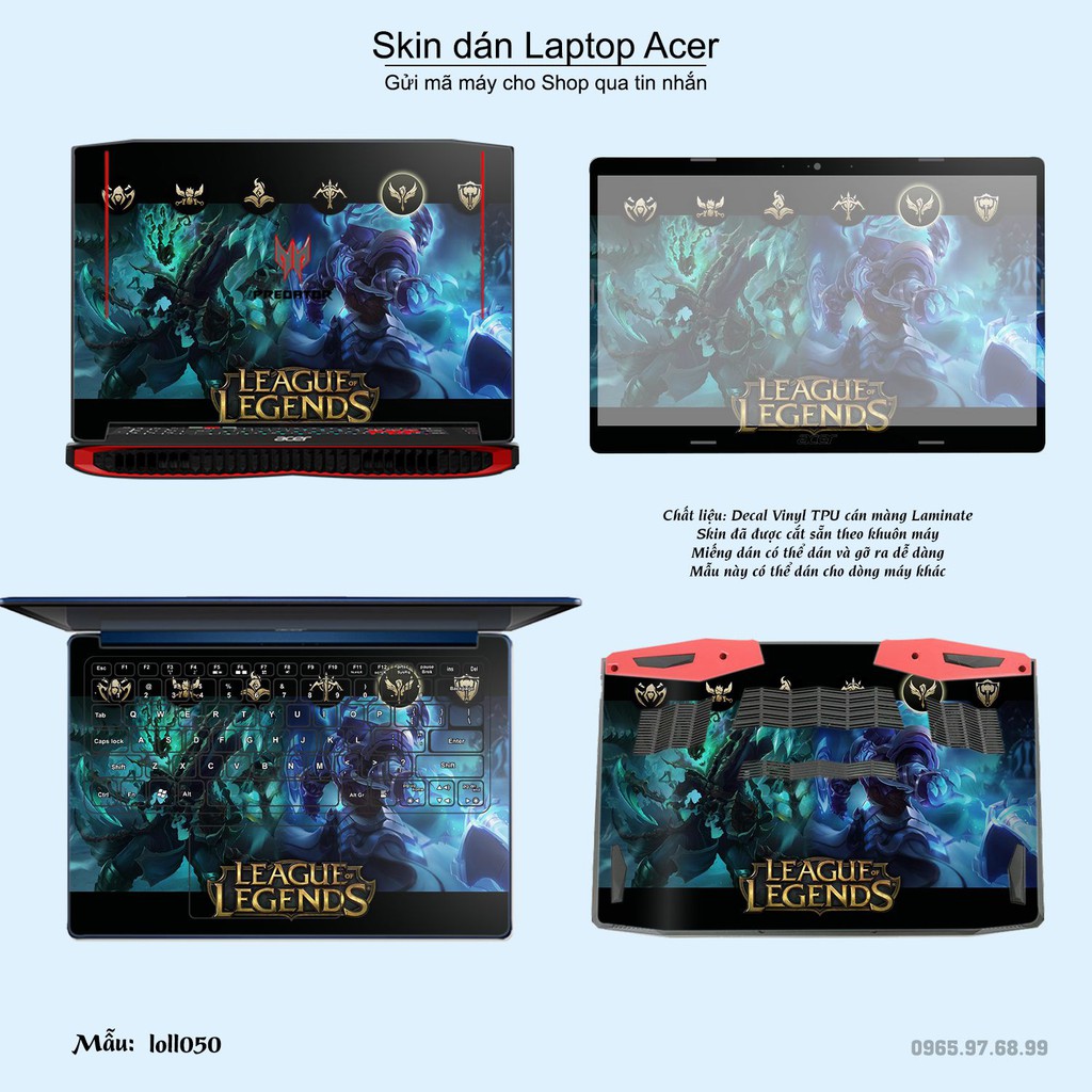 Skin dán Laptop Acer in hình Liên Minh Huyền Thoại _nhiều mẫu 6 (inbox mã máy cho Shop)