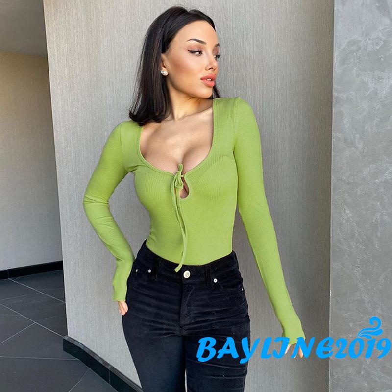 Áo Liền Quần Dài Tay Một Mảnh Màu Trơn Cho Nữ