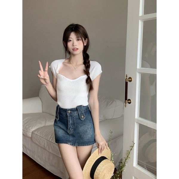 ÁO LEN NỮ TAY NGẮN ULZZANG