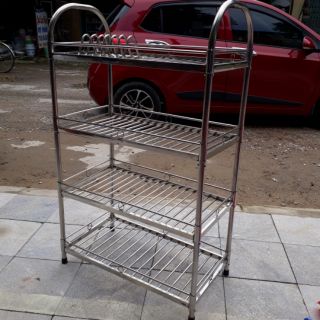 Kệ để bát đĩa 4 tầng  inox dạng lắp ráp