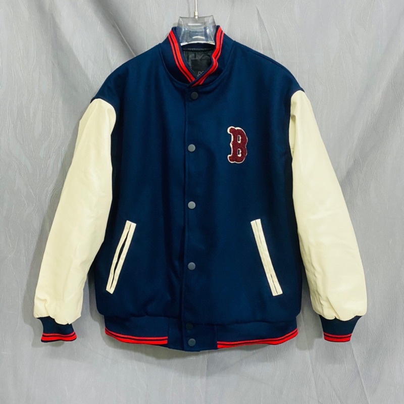Varsity Jacket MLB NY Hoạ Tiết Thêu - Áo Khoác Phong Cách Nam, Nữ