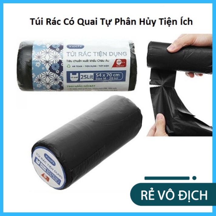 Túi Rác Có Quai Inoochi Tự Phân Hủy Tiện Dụng Loại 25L, 50L