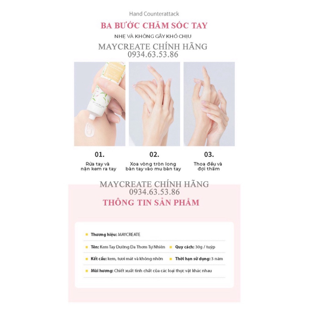 Kem Dưỡng Da Tay Maycreate Chính Hãng Hand Cream Hàng Nội Địa Trung MKDT1