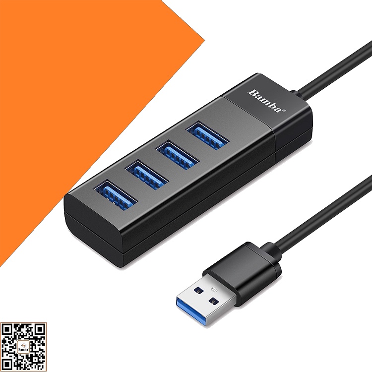 Hub USB 4 Cổng Bamba 1.2M chính hãng Và Hub USB 4 Cổng 3.0 30cm