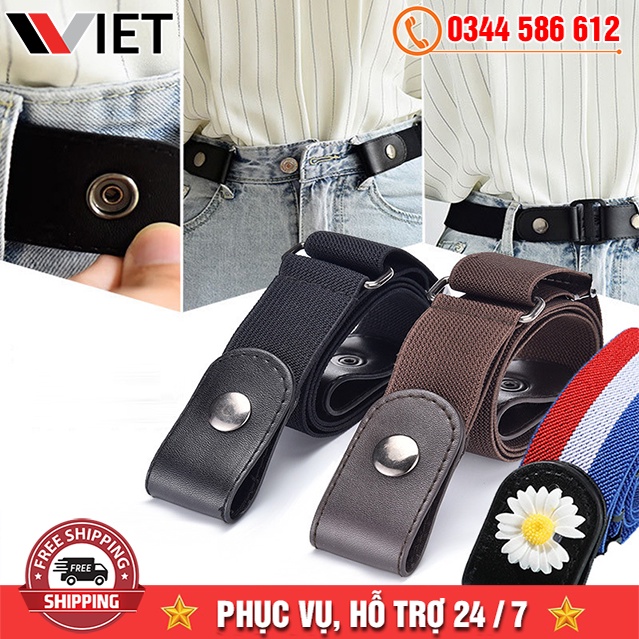 Thắt Lưng Vải Canvas Không Khóa Cố Định Eo Quần Nhiều Màu Và Mẫu Mã