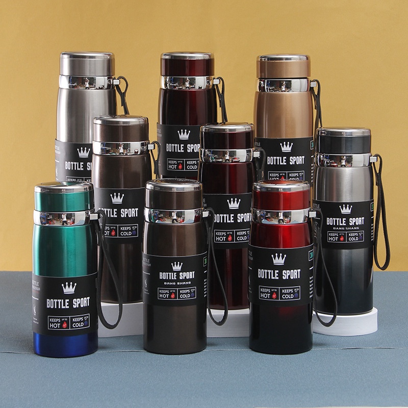 Bình nước giữ nhiệt thân inox cao cấp nắp kim cương 600ml/1000ml/1200ml/1500ml (BNVC)