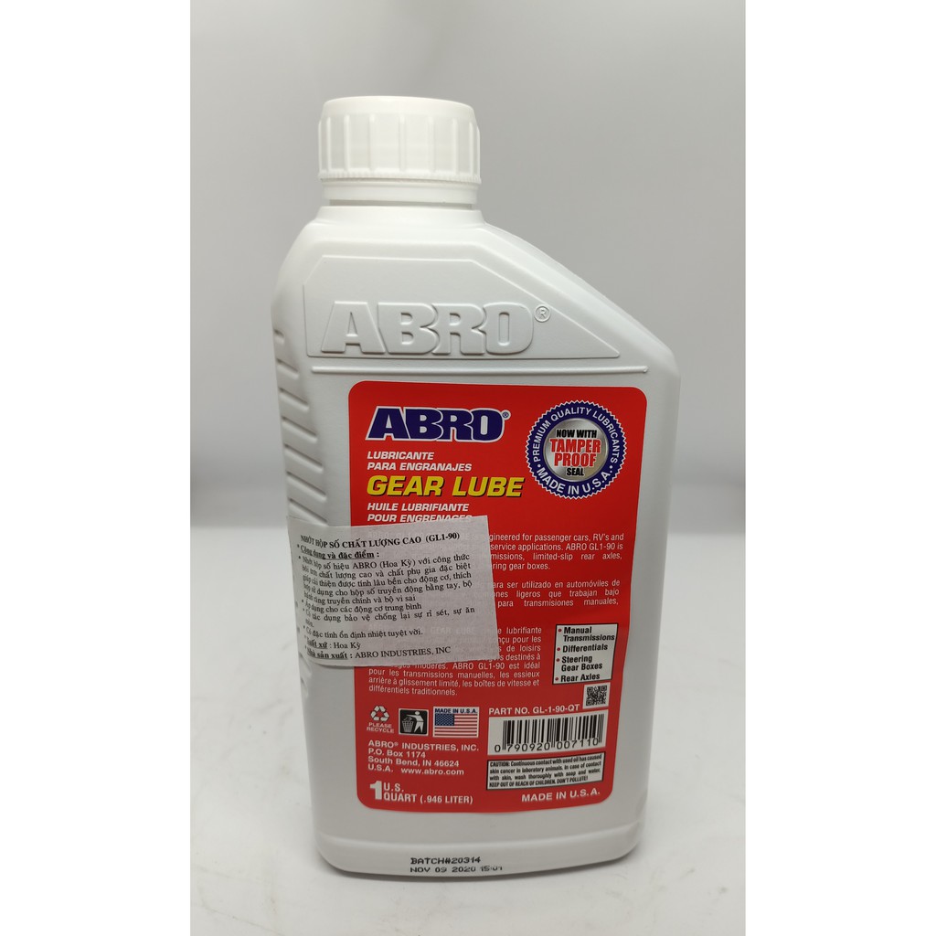 Nhớt Hộp Số Abro Gear Lube GL1-90