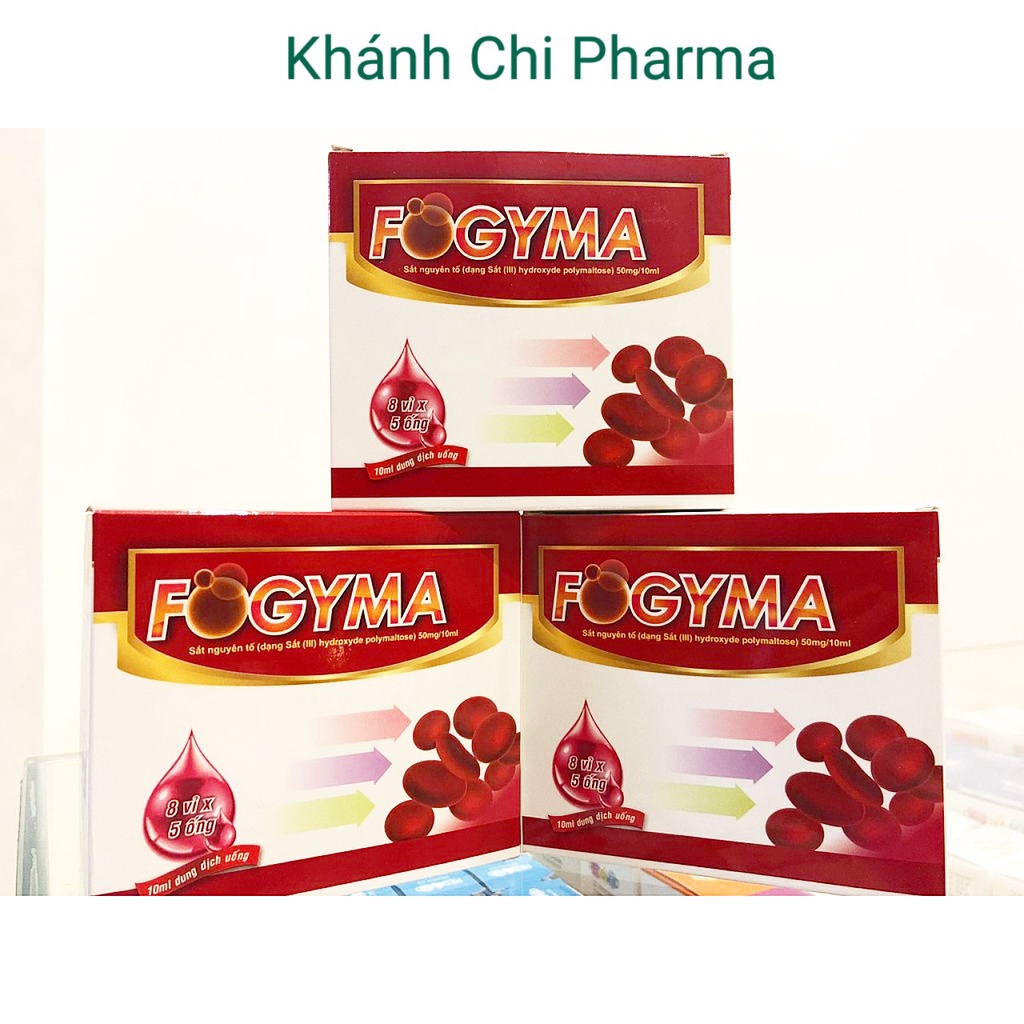 Sắt Fogyma Hộp 40 ống 10ml ,Sắt nước cho phụ nữ mang thai, sau sinh và người thiếu máu (Hàng chính hãng)