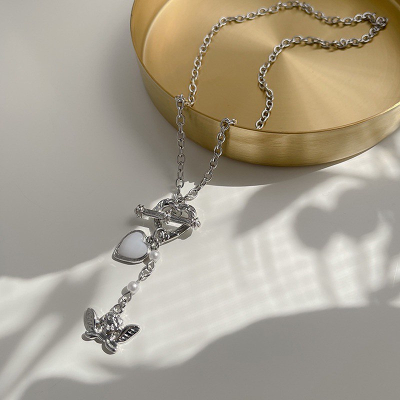 Dây Chuyền Thép Titan Mặt Thiên Thần Tình Yêu 191140Dây Chuyền Sợi Xích Không Phai Thời Trang Sang Trọng Cho Nữ
