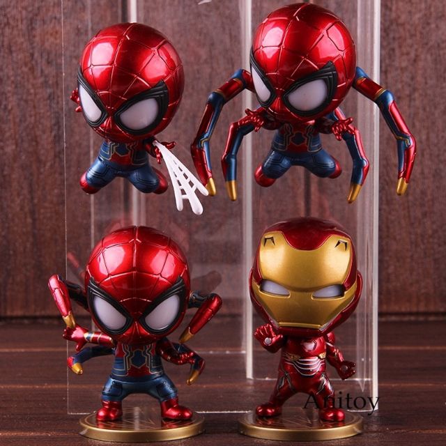 Mô Hình Spider Man Cosbaby mắt sáng LED, nam châm để xe oto, xe máy