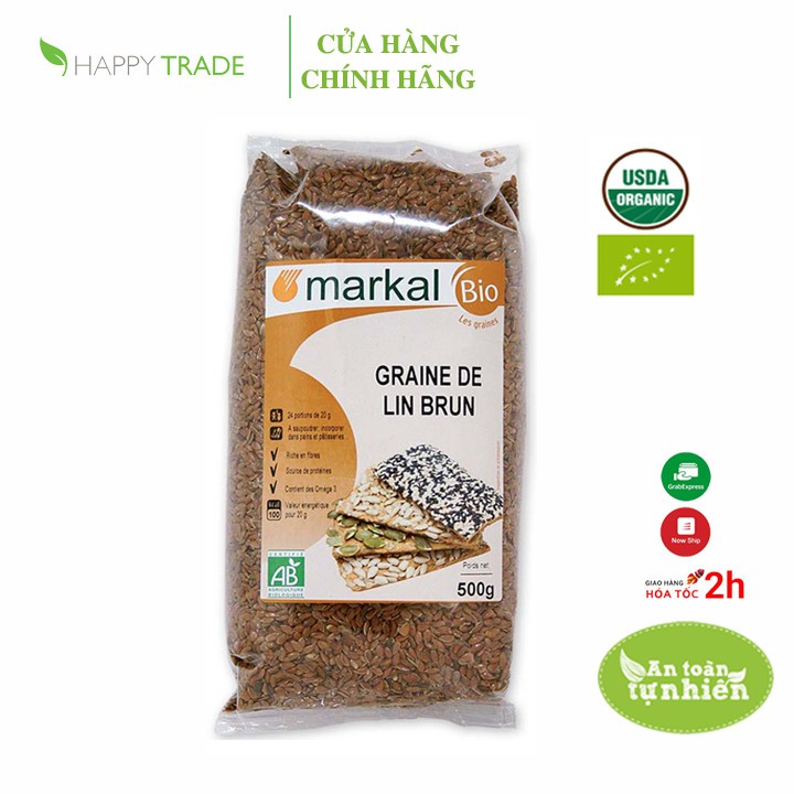 [Mã BMBAU50 giảm 7% đơn 99K] Hạt Lanh Nâu Hữu Cơ Markal 500g