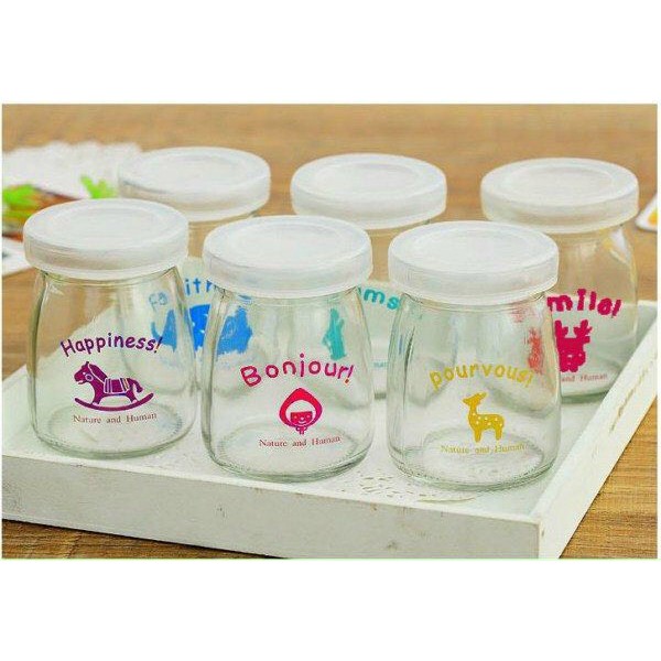 Bộ 10 Hũ Thủy Tinh Làm Sữa Chua Hello Kitty 100ml