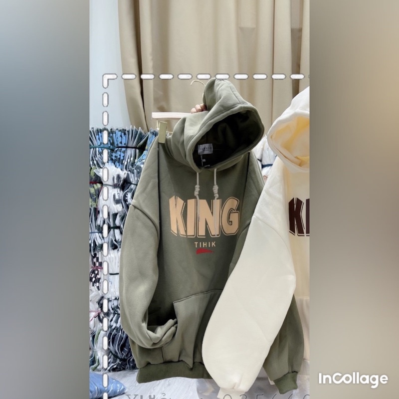 [Mã 4SPIKE3 giảm 50K đơn 150K] Áo Nỉ Mũ Hoodie KING Nỉ Mũ 2 Lớp Dày Dặn Form Rộng Tay Phồng-Unisex Nam Nữ