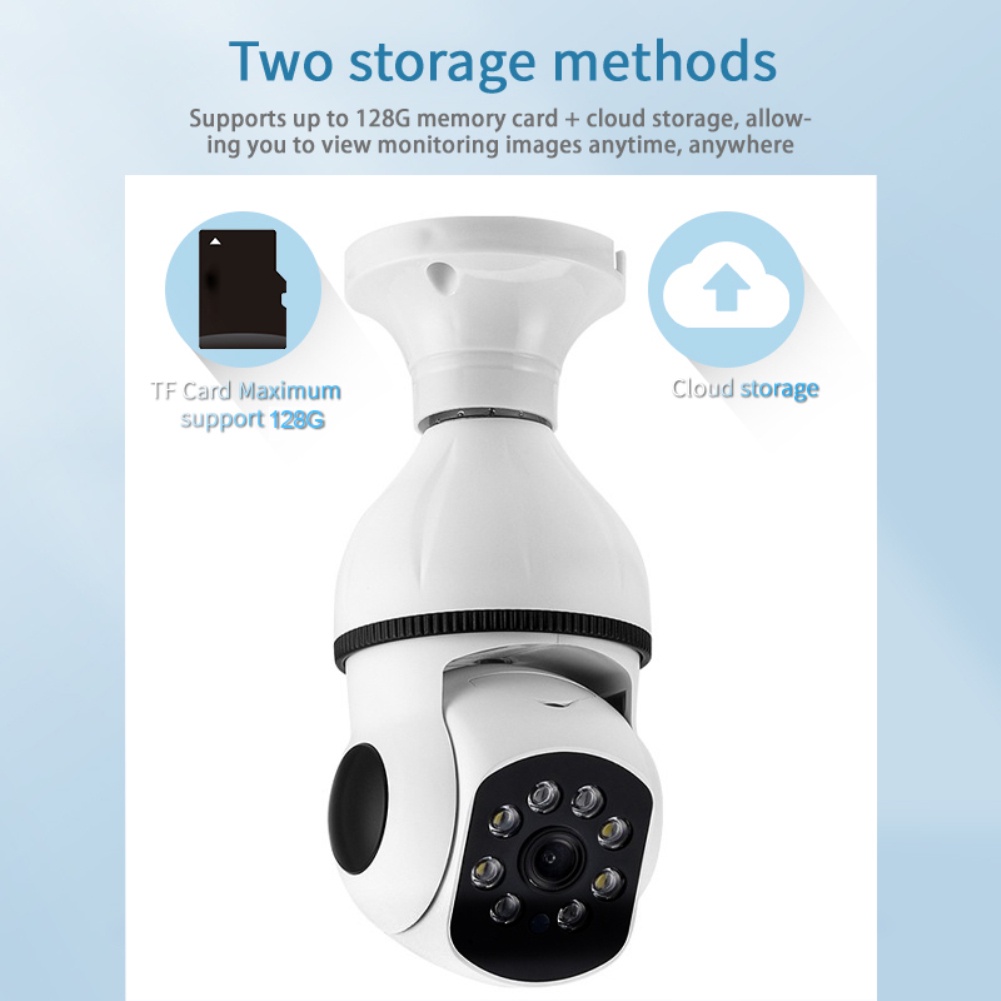 E27 2.4G/5G Wifi 2 Băng Tần Ip Camera Toàn Cảnh 360 Độ Có Hồng Ngoại Quay Ban Đêm An Ninh Ngôi Nhà Video giám Sát Camara