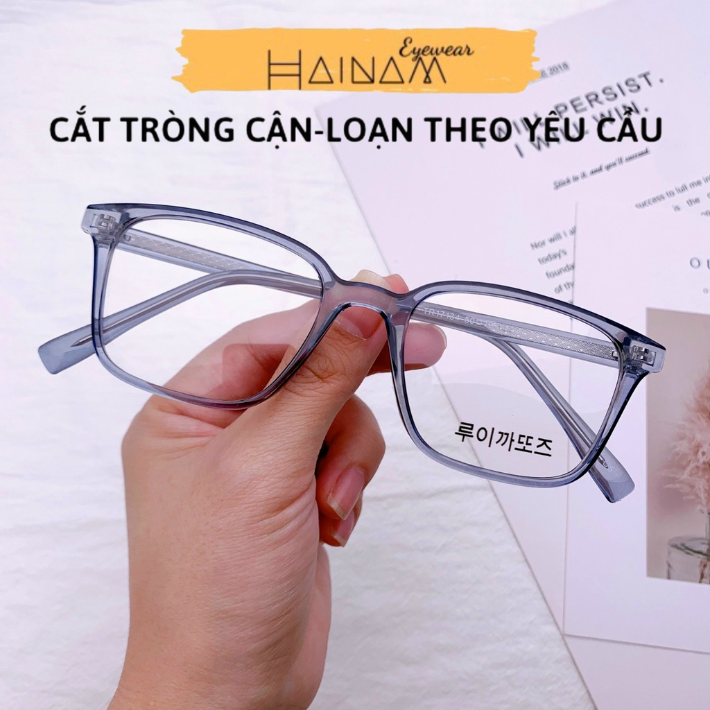 Gọng kính vuông nam nữ Hainam Eyewear 17134, gọng kinh cận cốt kim loại phù hợp nhiều khuôn mặt
