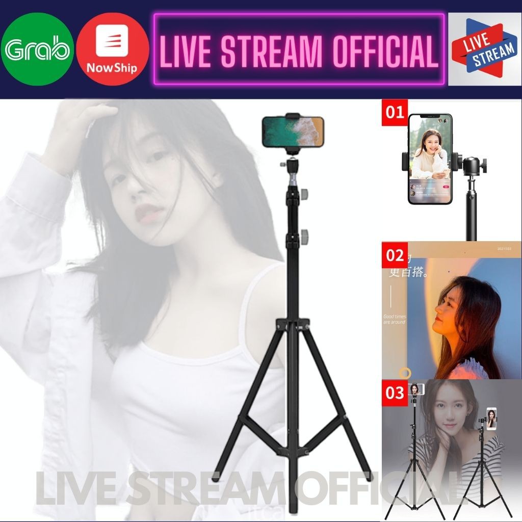 Giá đỡ điện thoại 3 chân - chân đèn livestream tặng kẹp giữ chắc chắn cố định chống rung lắc - Live Stream Official