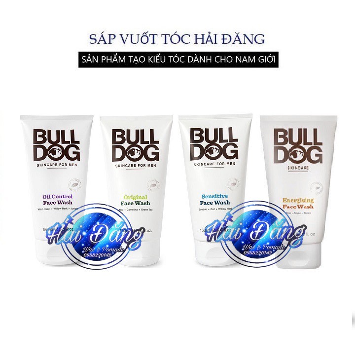 [ Chính Hãng UK ] Sữa Rửa Mặt Bulldog 150ml chính hãng - Loại: Original, Sensitive, Oil Control, Energising