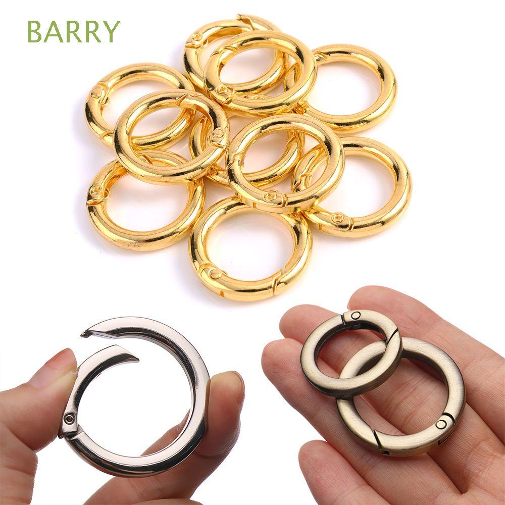 Bộ 5 khoen cài tròn bằng kim loại có chốt mở ra được dùng làm móc khóa đồ trang sức DIY tiện lợi