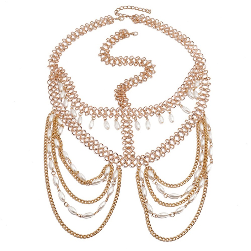 Băng Đô Dây Xích Đính Ngọc Trai Giả Dùng Hóa Trang Múa Bụng Cho Nữ