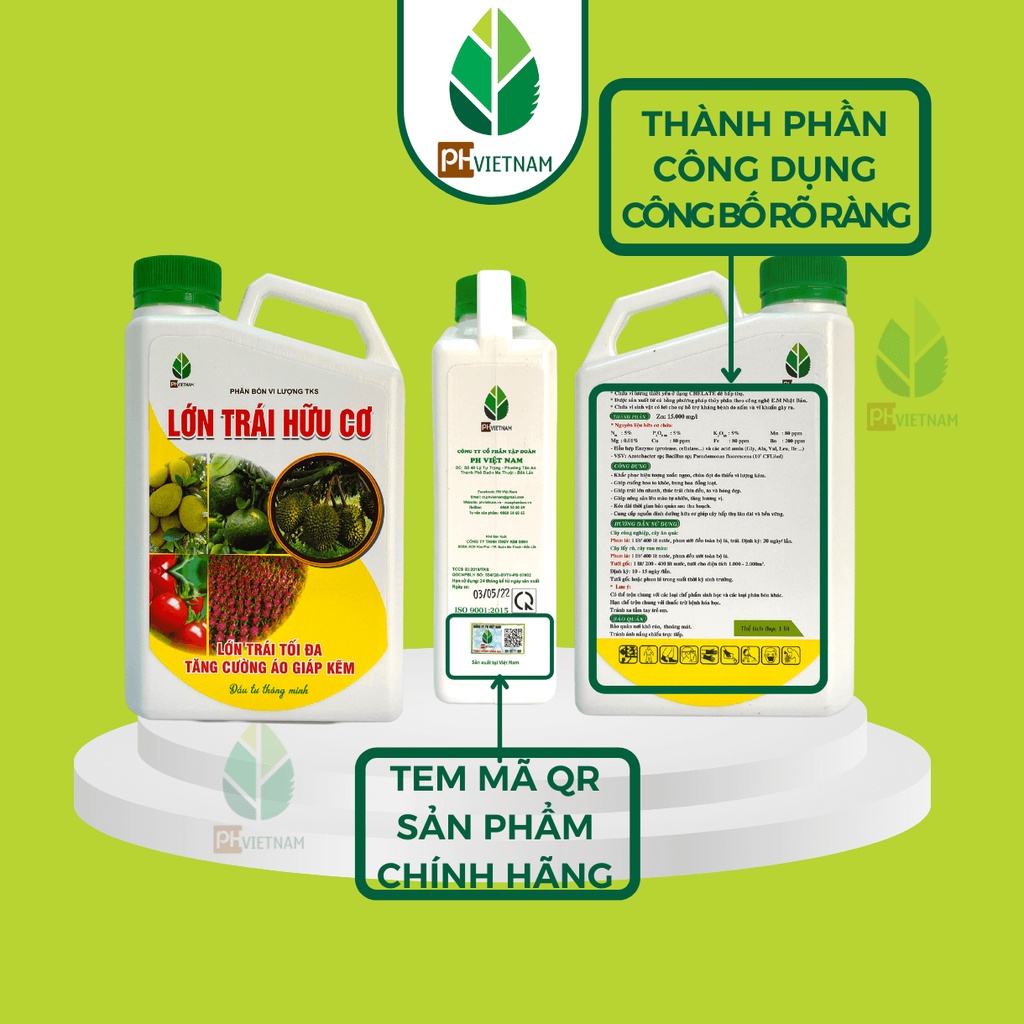 Phân Bón Lớn Trái Hữu Cơ - Trái Lớn Nhanh - Bông To Dài - Trái To Bóng - PH Việt Nam