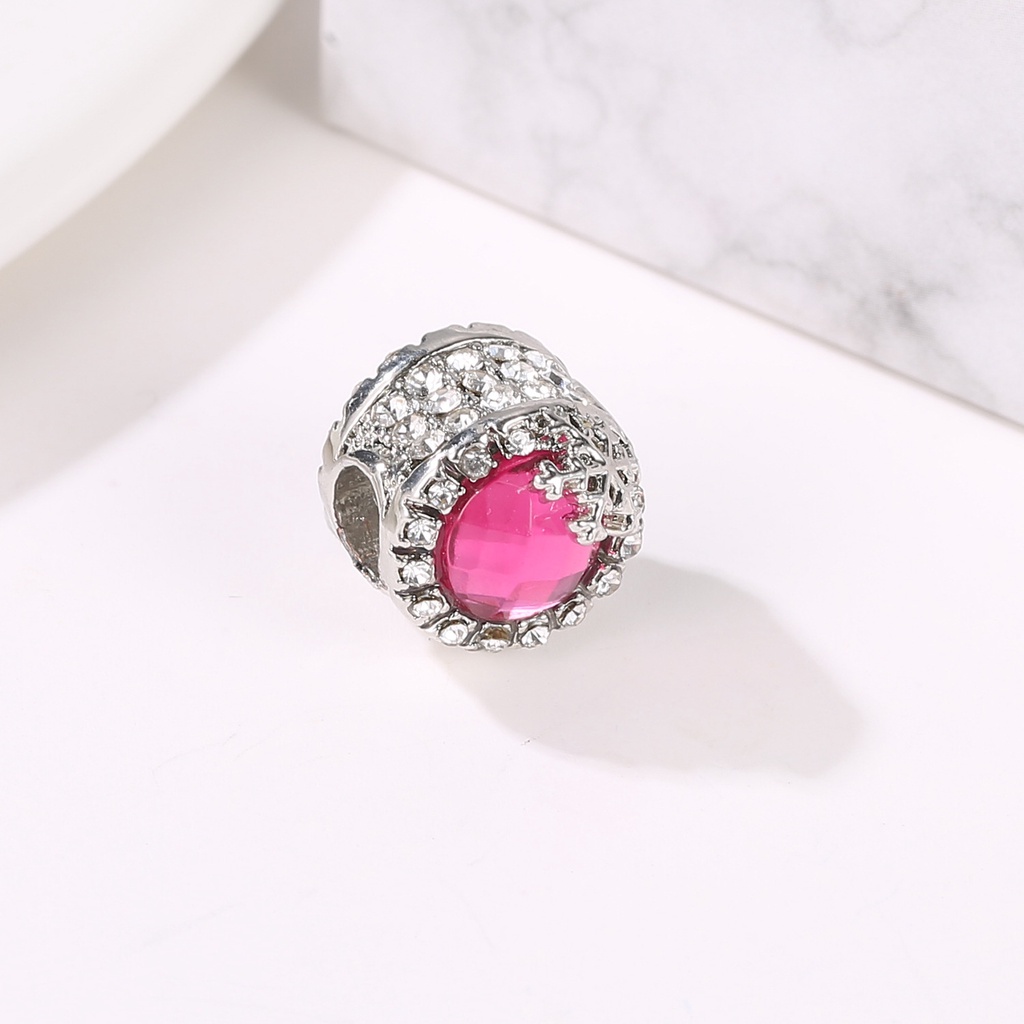 Hạt charm trụ đính đá