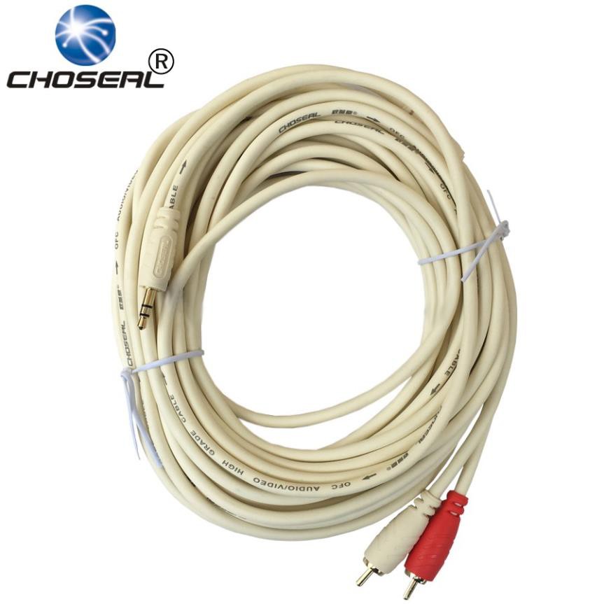 Dây loa 1 đầu 3.5 ra 2 AV CHOSEAL dài 10m