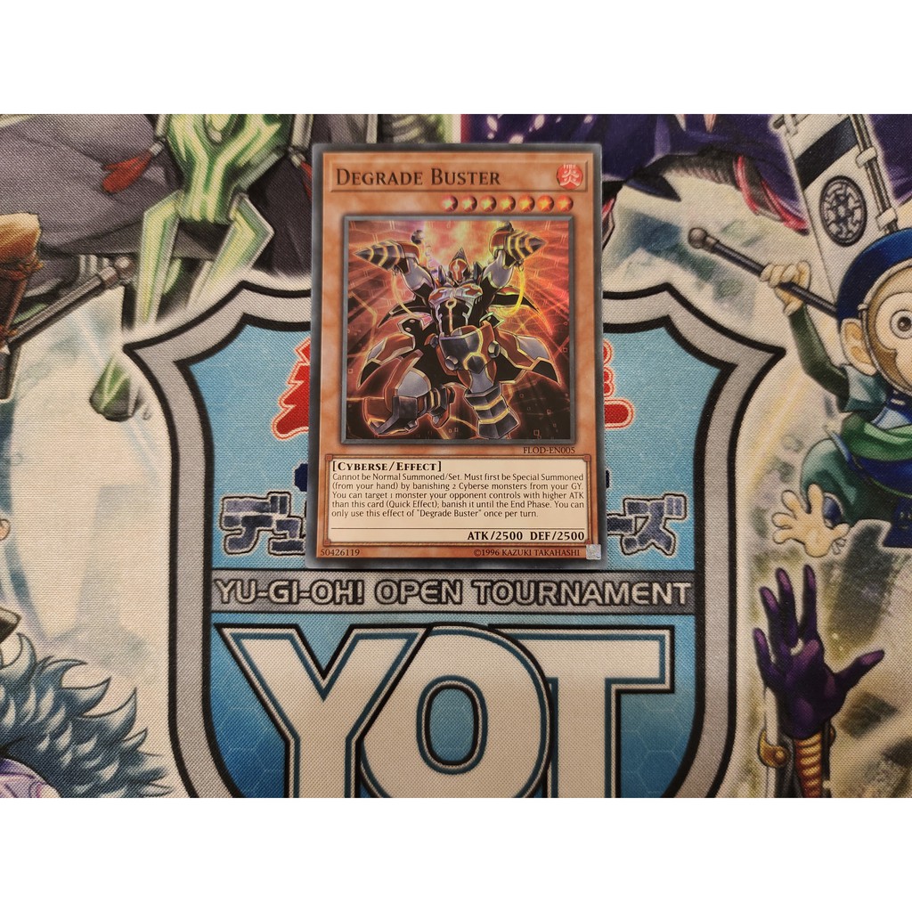 Thẻ bài Yugioh chính hãng - Degrade Buster - FLOD-EN005 - Super Rare Unlimited