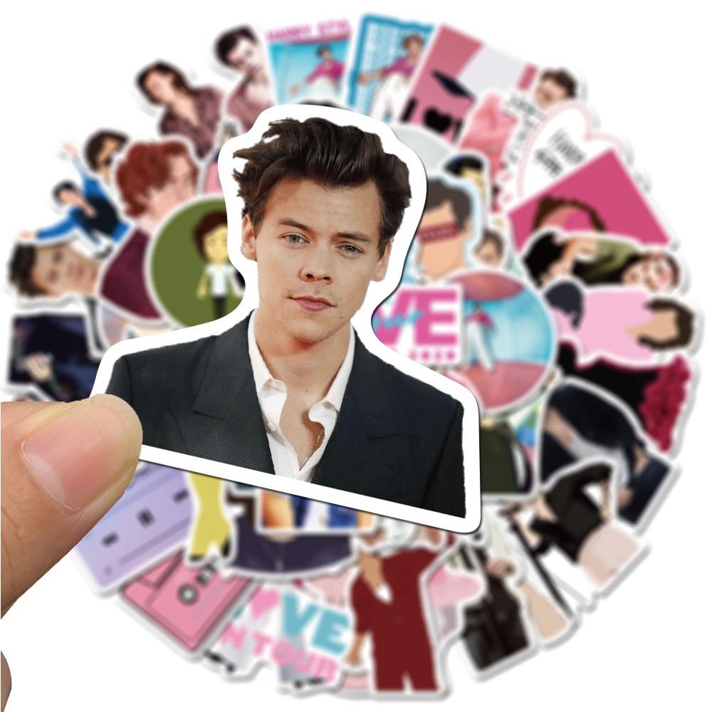 Set 25/ 50 nhãn dán hình Harry Edward Styles dán trang trí không thấm nước