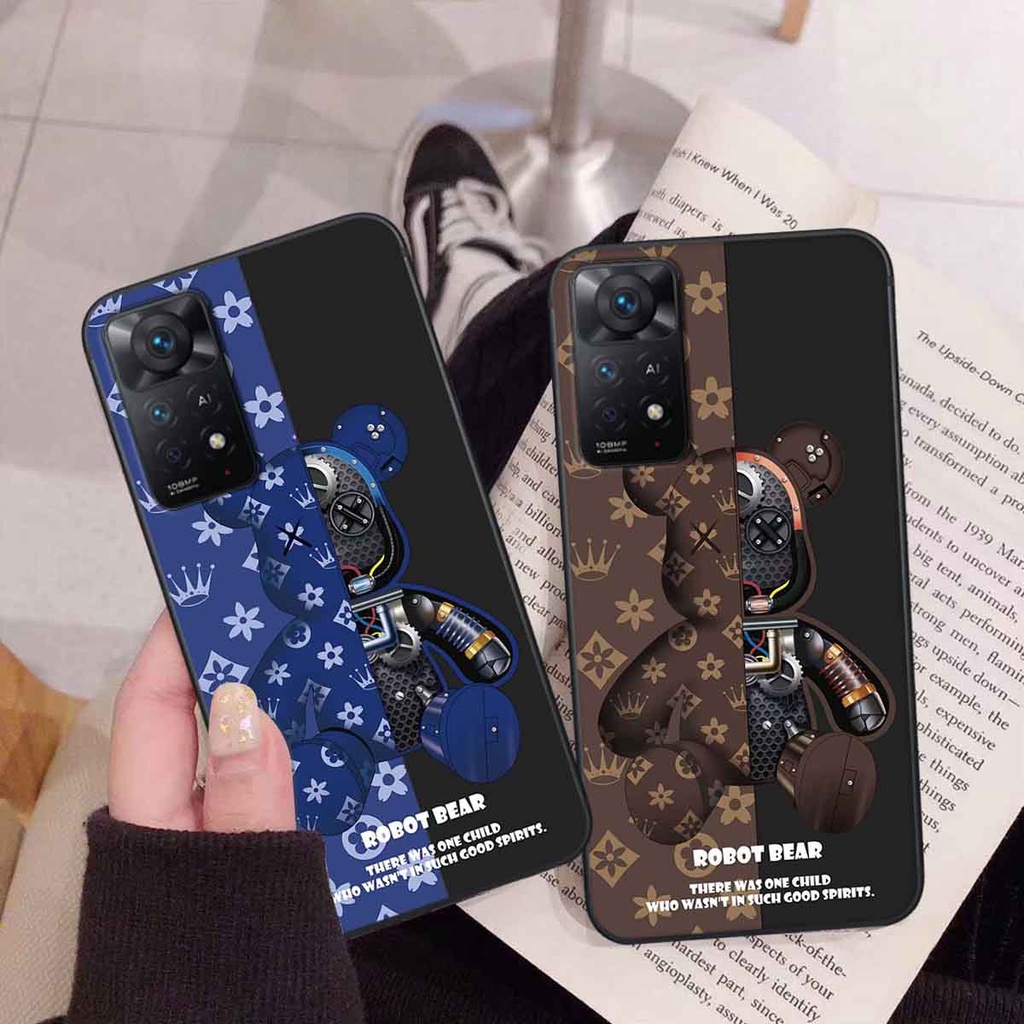 Ốp Xiaomi Redmi Note 11 4G / Note 11s / Note 11 Pro 5G bear brick, gấu đáng yêu, dễ thương