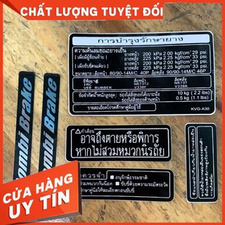 Full Bộ tem thông số chữ Thái xe Honda