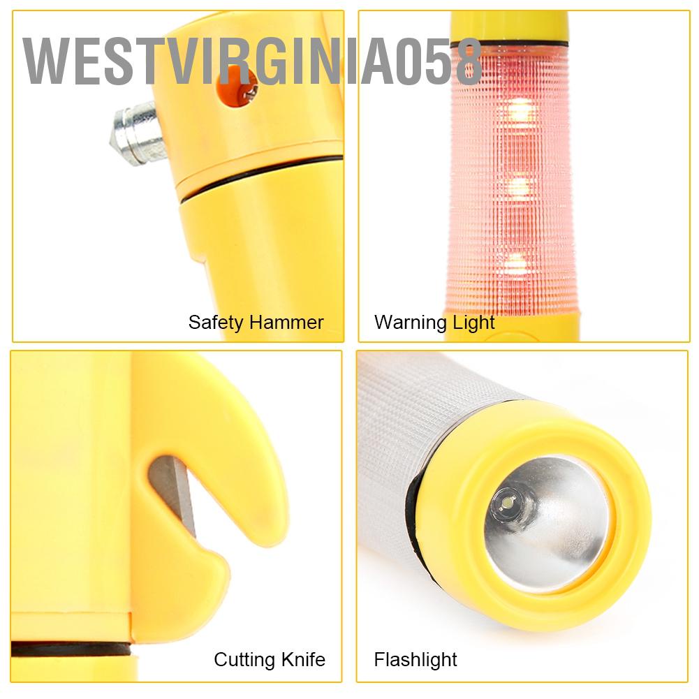 Westvirginia058 Westvirginia058 Búa an toàn thoát hiểm 4 trong 1 Máy cắt dây Đèn pin cảnh báo