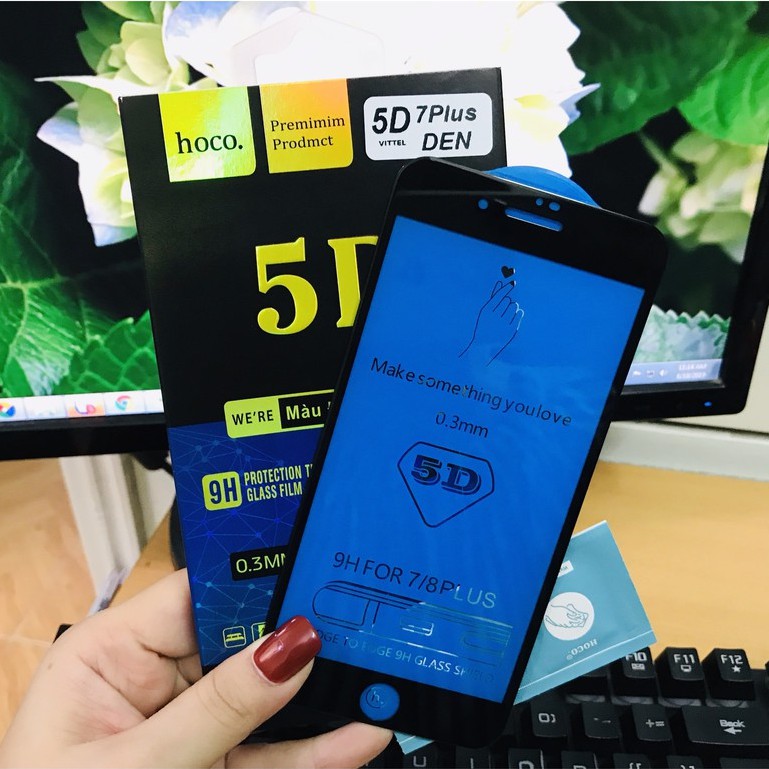 [IPhone 7 Plus] Kính cường lực 5D Hoco full màn đen