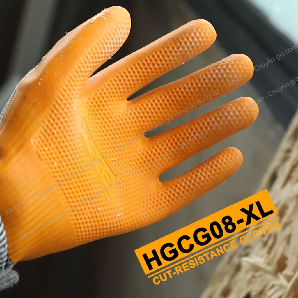 Găng tay bảo hộ lao động cao cấp INGCO HGCG08 bao tay bảo hộ đa năng, chống cắt, mài mòn, đâm xuyên, trơn trượt, xé rách