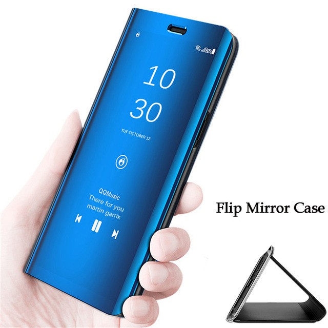 Bao da Huawei MATE 20 PRO 20X Y9 2019ốp Clear Mirror View Flip vỏ Leather Case Stand holder Hard shell Cover