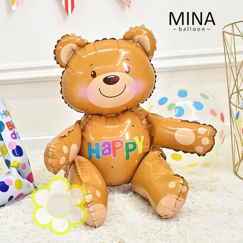 Bóng Hình Gấu Nâu Teddy 3D Size To