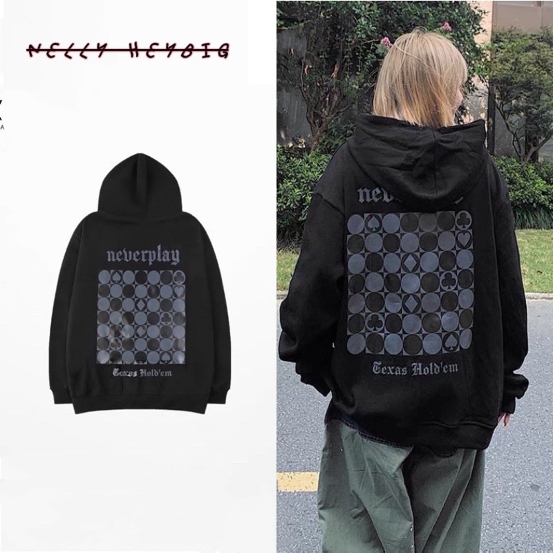 Áo hoodie nỉ bông  Nelly Heybig unisex form rộng dành cho nam và nữ neverplay 221109
