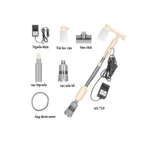 Máy vệ sinh bể CÁ Rồng AS 715 công suất lớn có tặng sạc