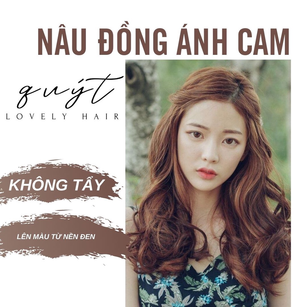 THUỐC NHUỘM TÓC NÂU ĐỒNG ÁNH CAM+ TẶNG KÈM OXY- KHÔNG TẨY