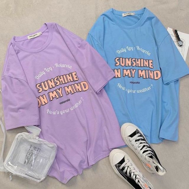 Áo thun tay lỡ Sunshine on my🍏🍏🍏
