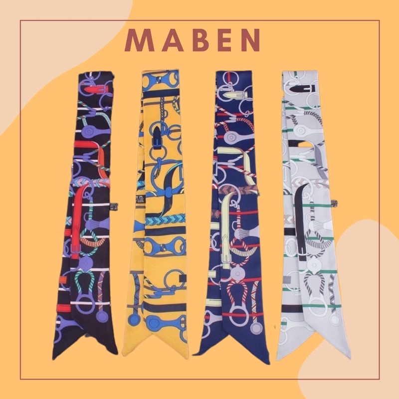 Khăn quấn túi xách in hoa văn cao cấp - Maben