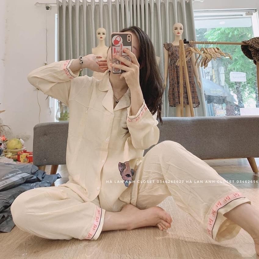 Bộ Bầu Pijama Dài Tay Quần Dài Và Sau Sinh 2 Chức Năng Có Khóa Cho Con Bú Mặc Ở Nhà Mùa Hè HT4622 Honey Mommy
