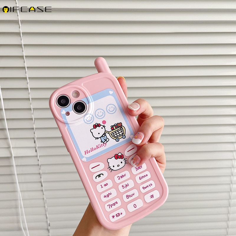 Ốp Điện Thoại Dẻo Họa Tiết Hoạt Hình Hello Kitty Phong Cách Cổ Điển Chống Sốc Cho iPhone 13 12 11 Pro Max XS Max XR X