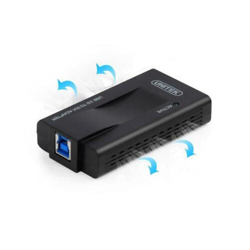 Bộ chuyển đổi tín hiệu từ máy tính cổng usb 3.0 sang DVI I 24+5  đầu cái  + đầu chuyển DVI i sang VGA lỗ Unitek Y3801