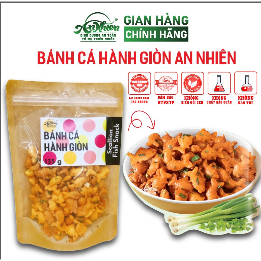 ĐỘC QUYỀN, Bánh Cá Hành Giòn 135g, Ăn Vặt Snack Ngon, Hương Vị Truyền Thống