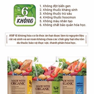[ BAO 6KG ] thức ăn ANF 6Free cho chó  ( nguyên liệu hữu cơ)