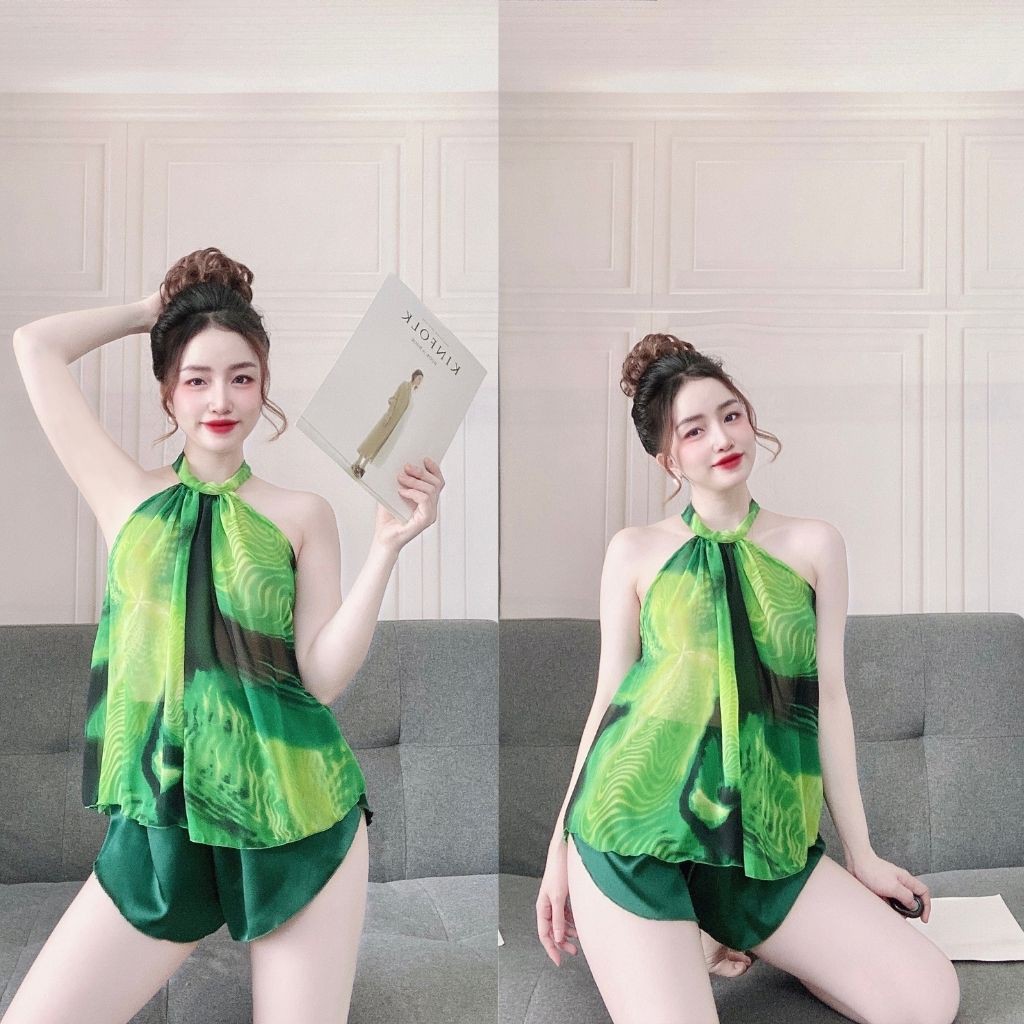 Đồ ngủ nữ❣️FREE SHIP❣️Đồ ngủ sexy BIGSIZE lụa Chiffon phối Satin cao cấp mềm mại xinh xắn <72KG | BigBuy360 - bigbuy360.vn