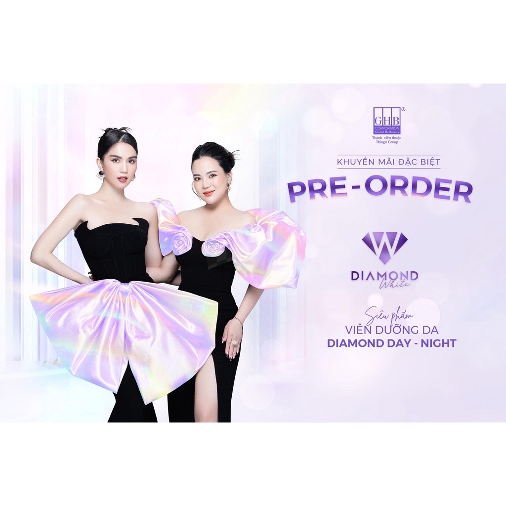 Viên Uống Trắng Sáng Da Diamond White, Siêu Dưỡng Chuyên Sâu, Trắng Gấp 3, Mờ Nám, Tàn Nhang, D