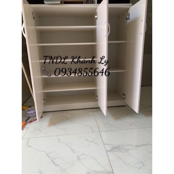 Tủ giày dép nhựa 3 cánh trắng ngang 96 cao 104