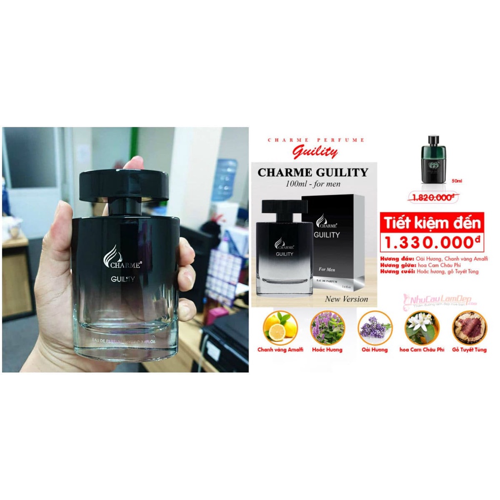 Nước Hoa Nam Guility hương trẻ trung, nam tính 100ml | Thế Giới Skin Care