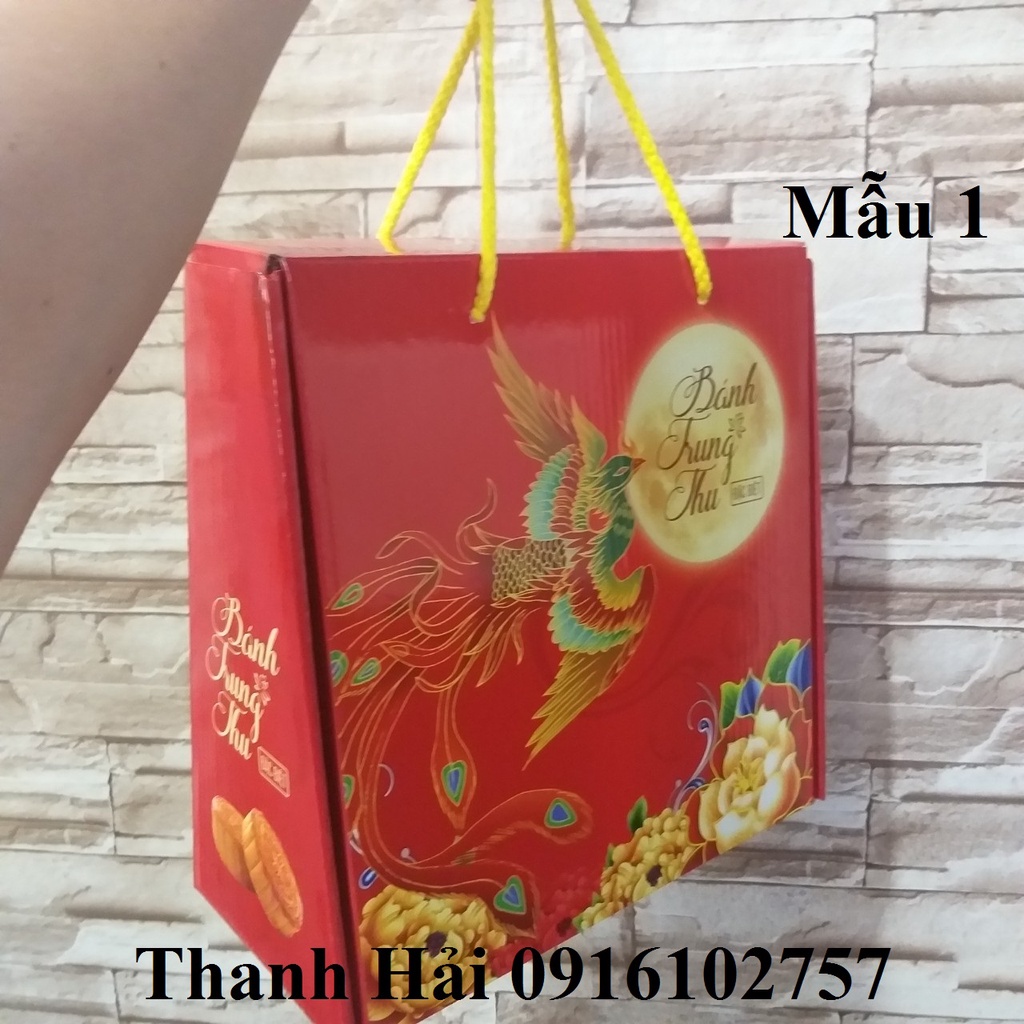 Hộp Trung Thu 4 bánh kiểu VUÔNG - KHÔNG VÁCH NGĂN.